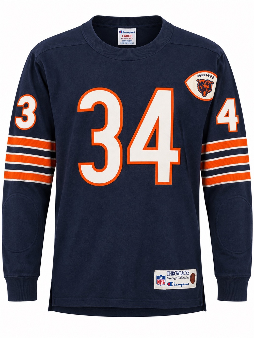 Vintage Champion Chicago Bears Walter Payton #34 Jersey Large NFL Made in USA